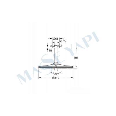 Grohe Rainshower Mono 310 Tepe Duşu Seti 142 Mm, Tek Akışlı (22122Kf0) - 4