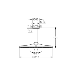 Grohe Rainshower Mono 310 Tepe Duşu Seti 142 Mm, Tek Akışlı - 26559000 - 2