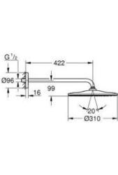 Grohe Rainshower Mono 310 Tepe Duşu Seti, 31 cm, Fırçalı Altın - 26558GN0 - 3