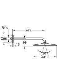 Grohe Rainshower Mono 310 Tepe Duşu Seti, 31 cm, Fırçalı Altın - 26558GN0 - 3