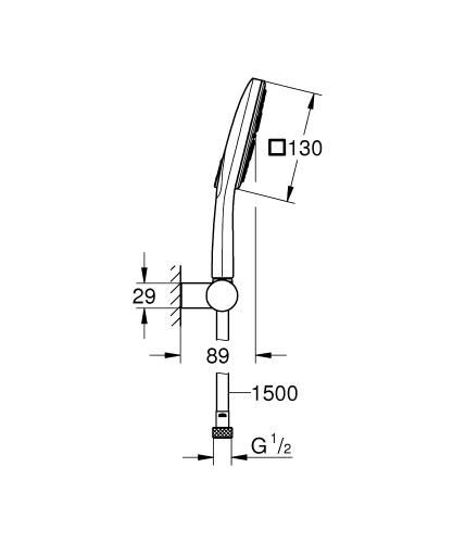 Grohe Rainshower Smartactive 130 Cube Duşu Seti 3 Akışlı - 26588000 - 4