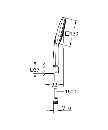 Grohe Rainshower Smartactive 130 Cube Duşu Seti 3 Akışlı - 26589000 - 4