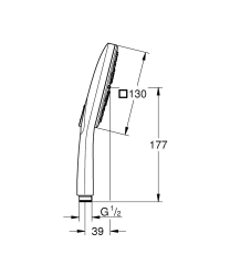Grohe Rainshower Smartactive 130 Cube El Duşu 3 Akışlı Cool Sunrise – 26582GL0 - 3
