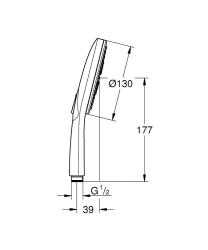 Grohe El Duşu 3 Akışlı 13 cm SmartActive Mat Siyah - 22127KF0 - 3