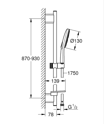 Grohe Rainshower Smartactive 130 Sürgülü Duş Seti 3 Akışlı - 26548000 - 4