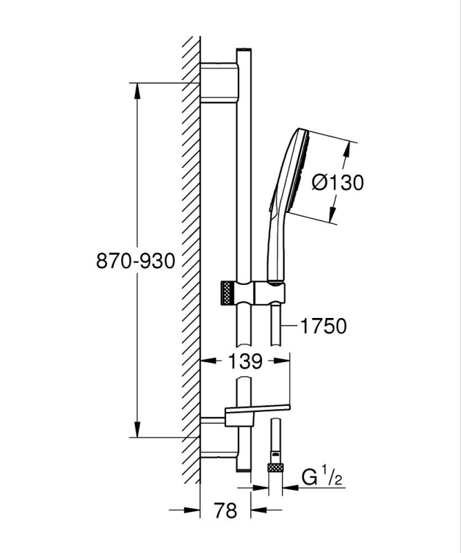 Grohe Rainshower Smartactive 130 Sürgülü Duş Seti 3 Akışlı - 26548000 - 4