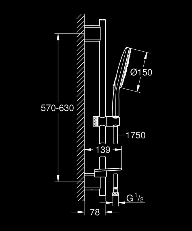 Grohe Rainshower Smartactive 150 Sürgülü Duş Seti 3 Akışlı - 26592000 - 4