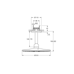 Grohe Rainshower Smartactive 310 Tepe Duşu Seti 142 Mm, 2 Akışlı - 26477000 - 2