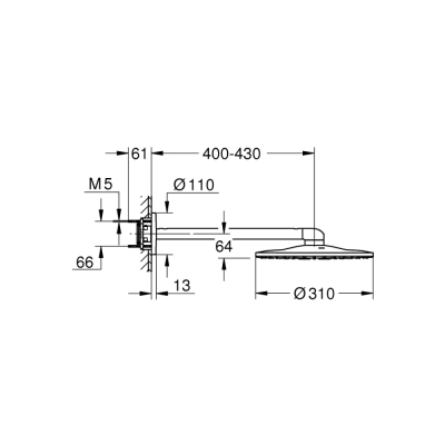 Grohe Rainshower Smartactive 310 Tepe Duşu Seti 430 Mm, 2 Akışlı - 26475A00 - 2