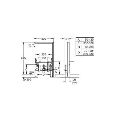 Grohe Rapid Sl Bide İçin Gömme Rezervuar, 0.82 M Montaj Yüksekliği - 38543000 - 2