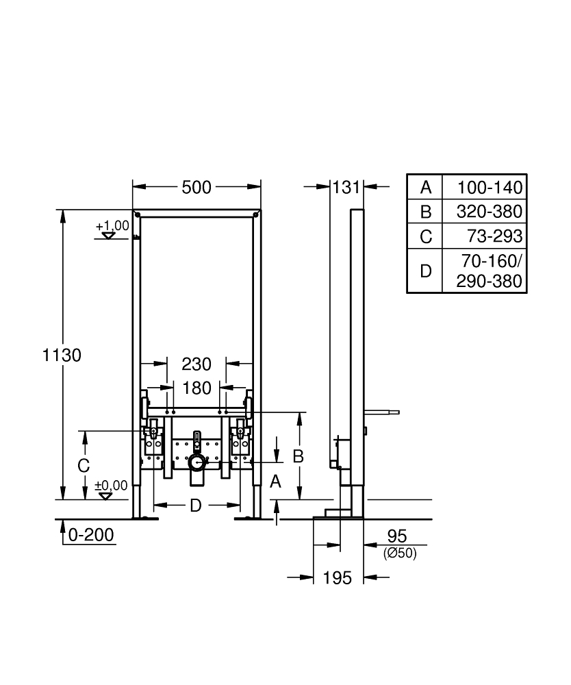 Grohe Rapid Sl Bide İçin Gömme Rezervuar, 1.13 M Montaj Yüksekliği - 38581001 - 3