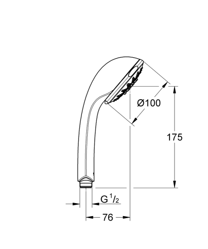 Grohe Relexa 100 Five El Duşu 5 Akışlı - 28796000 - 3