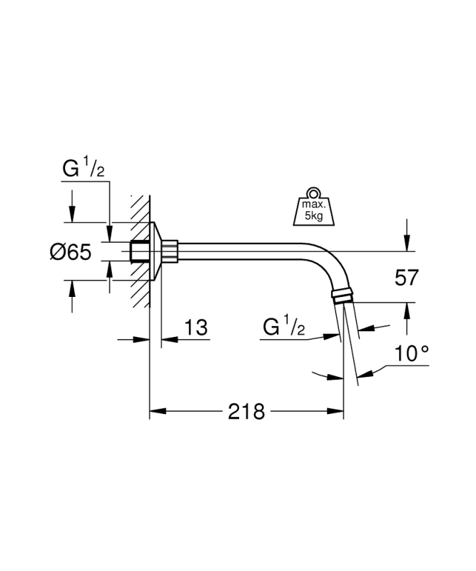 Grohe Relexa Duş Başlığı Dirseği 218 Mm - 27406000 - 3