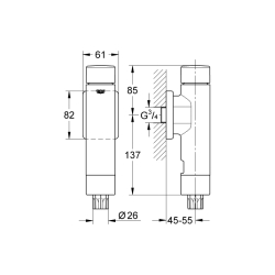 Grohe Rondo A.S. Klozet İçin Yıkama Valfi - 37349000 - 2