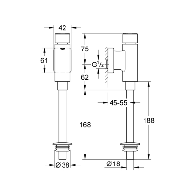 Grohe Rondo Pisuar İçin Yıkama Valfi - 37342000 - 2