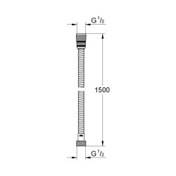 Grohe Rotaflex Metal Long - Life Uzun Ömürlü Metal Twiststop Duş Hortumu 1500 Mm - 28417EN0 - 2