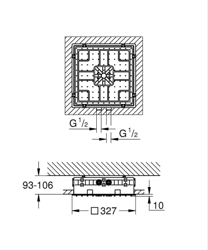 Grohe Rough-in For Ceiling Showers İncluding Functional Unit Duo - 1049799990 - 4