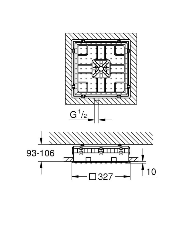 Grohe Rough-in For Ceiling Showers İncluding Functional Unit Mono - 1049779990 - 4