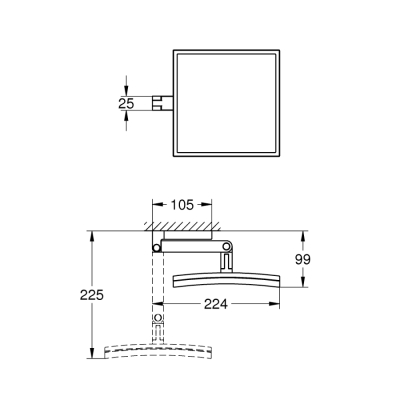 Grohe Selection Cube Makyaj Aynası - 40808000 - 2