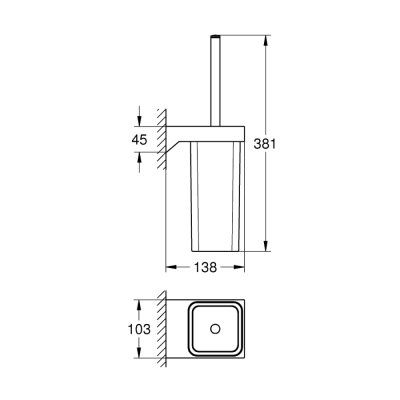 Grohe Selection Cube Tuvalet Fırçası Seti - 40857000 - 2