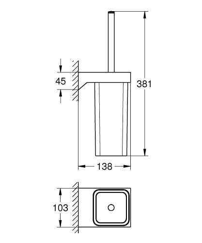 Grohe Selection Cube Tuvalet Fırçası Seti - 40857000 - 3