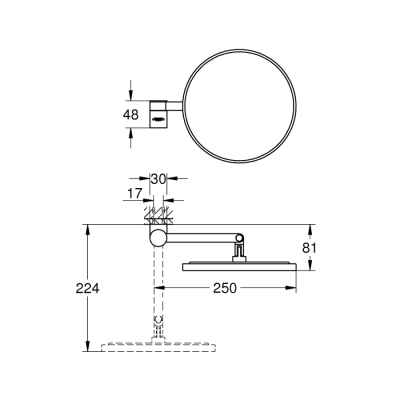 Grohe Selection Makyaj Aynası - 41077A00 - 2