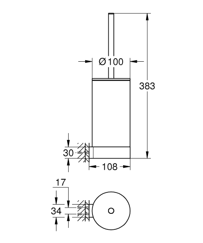 Grohe Selection Tuvalet Fırçası Seti - 41076Da0 - 4