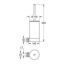Grohe Selection Tuvalet Fırçası Seti Phantom Black - 3