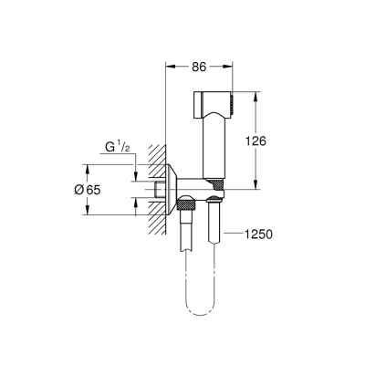 Grohe Sena Taharet Spreyi 35 Duvardan Askılı Set 1 Akışlı Ara Musluk İle Birlikte - 26332000 - 2