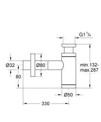 Grohe Sifon 1 1/4'' Mat Siyah - 29509KF0 - 3