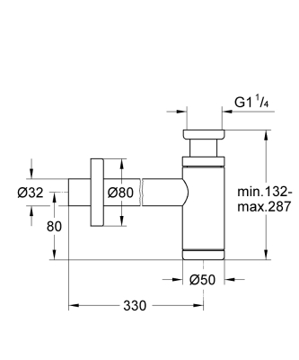 Grohe Sifon 1 1/4'' Mat Siyah - 29509KF0 - 3
