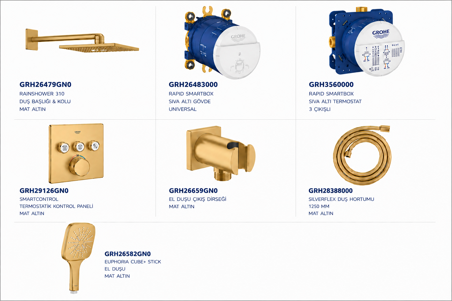 Grohe Smart Control Termostatik Ankastre Banyo Bataryası Seti İ Fırçalanmış Altın - GROHE