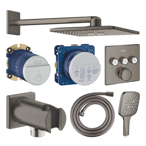 Grohe Smart Control Termostatik Ankastre Banyo Bataryası Seti İ Fırçalanmış Antracit - GROHE