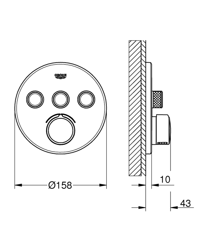 Grohe Smartcontrol 3 Valfli Akış Kontrollü Ankastre Duş Bataryası - 29146000 - 3