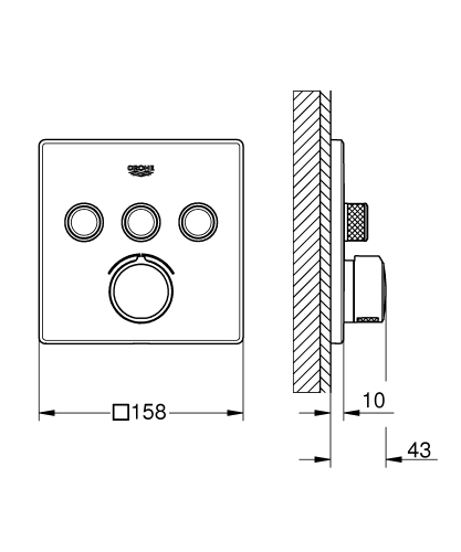 Grohe Smartcontrol 3 Valfli Akış Kontrollü Ankastre Duş Bataryası - 29149000 - 3