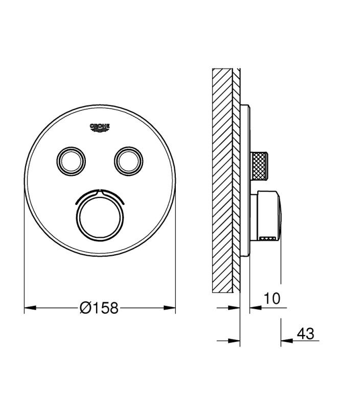 Grohe Smartcontrol Çift Valfli Akış Kontrollü Ankastre Duş Bataryası - 29145000 - 3
