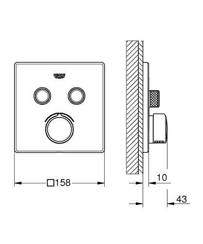 Grohe Smartcontrol Çift Valfli Akış Kontrollü Ankastre Duş Bataryası - 29148000 - 3