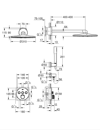 Grohe Smartcontrol Duş Seti - 34709000 - 3