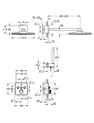 Grohe Smartcontrol Duş Seti - 34712000 - 3
