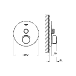 Grohe Smartcontrol Tek Valfli Akış Kontrollü Ankastre Duş Bataryası - 29144000 - 2