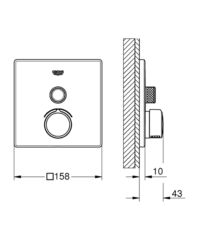 Grohe Smartcontrol Tek Valfli Akış Kontrollü Ankastre Duş Bataryası - 29147000 - 3