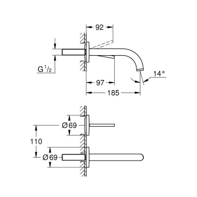 Grohe Spa Atrio İki Delikli Lavabo Bataryası Joystick -29410000 - 2