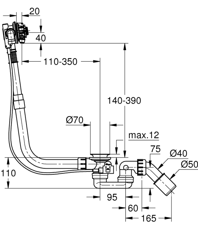 Grohe Talentofill Talentofill Küvet Tropleni - 28991000 - 3