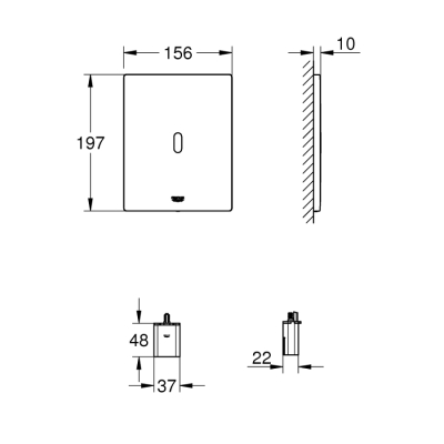 Grohe Tectron Bau E Fotoselli Kumanda Paneli - 39882KF0 - 2