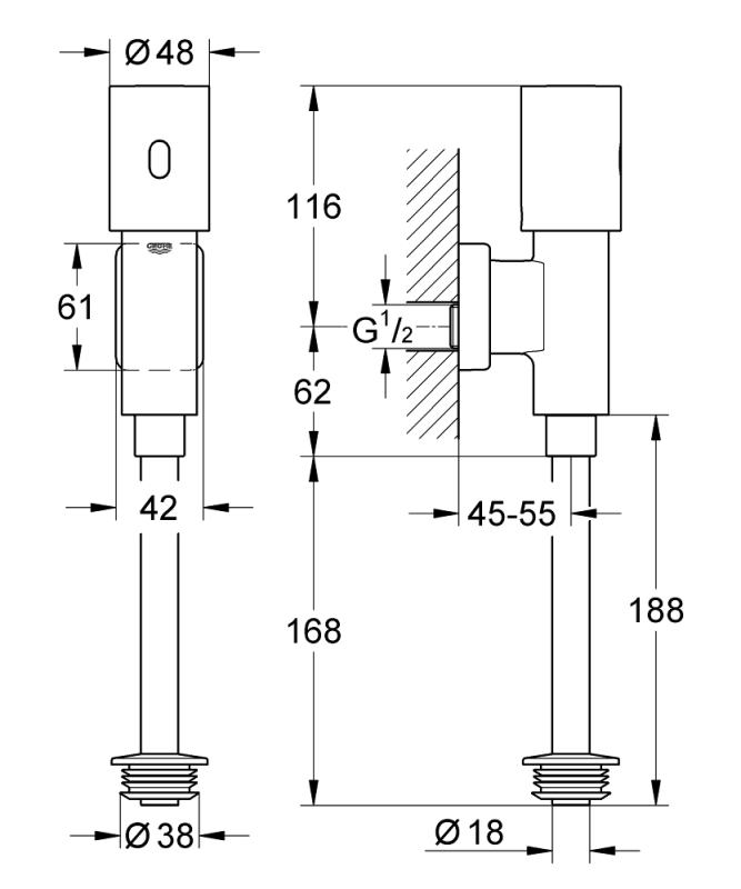Grohe Tectron Rondo Fotoselli Pisuar Kumanda Paneli - 37421000 - 3