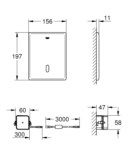 Grohe Tectron Skate Fotoselli Elektronik Kapak - 38393Sd1 - 3