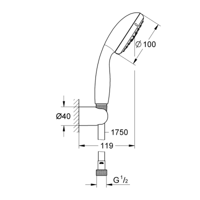 Grohe Tempesta 100 Duşu Seti 3 Akışlı - 27849001 - 2