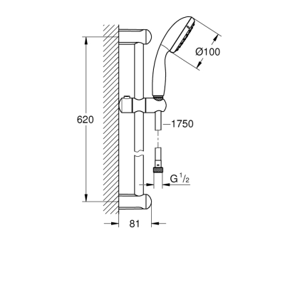 Grohe Tempesta 100 Sürgülü Duş Seti 2 Akışlı - 27598001 - 2