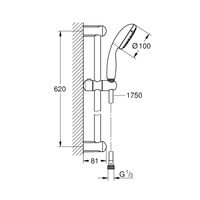 Grohe Tempesta 100 Sürgülü Duş Seti - 27853001 - 2