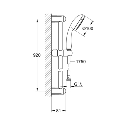 Grohe Tempesta 100 Sürgülü Duş Seti - 27925001 - 2